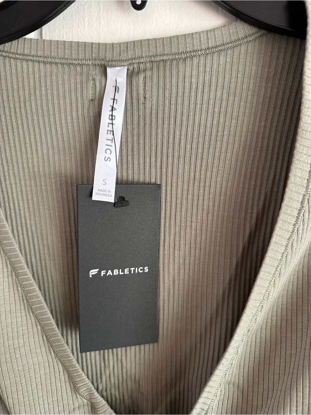 Fabletics Olive Ribbed V-Neck Top - Picture 3 of 3